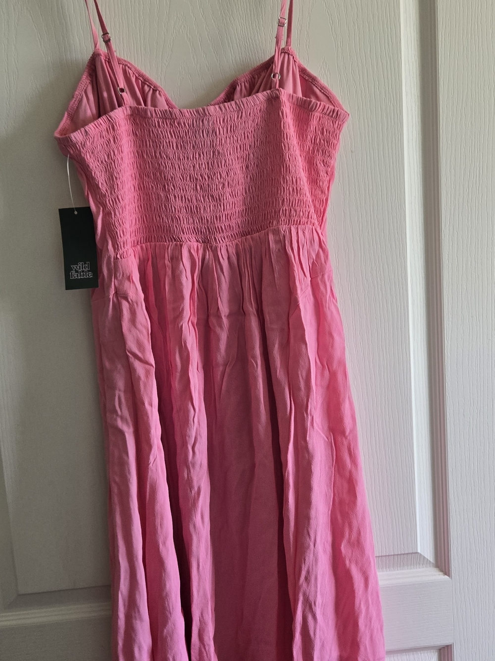 wild fable Hot Pink Smocked Backless Maxi Dress